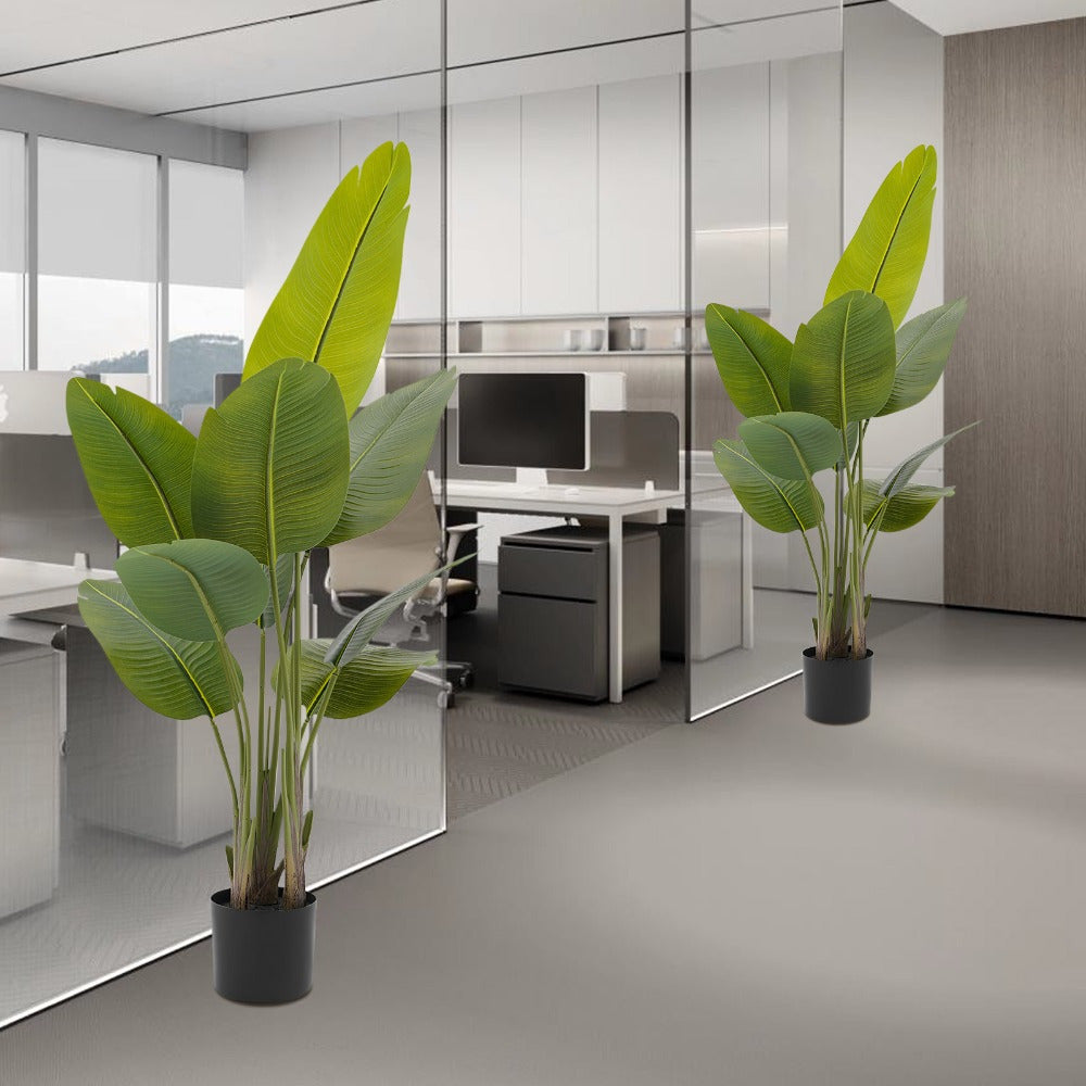 Vibrant Greenery Duo – Lifelike Artificial Banana Trees