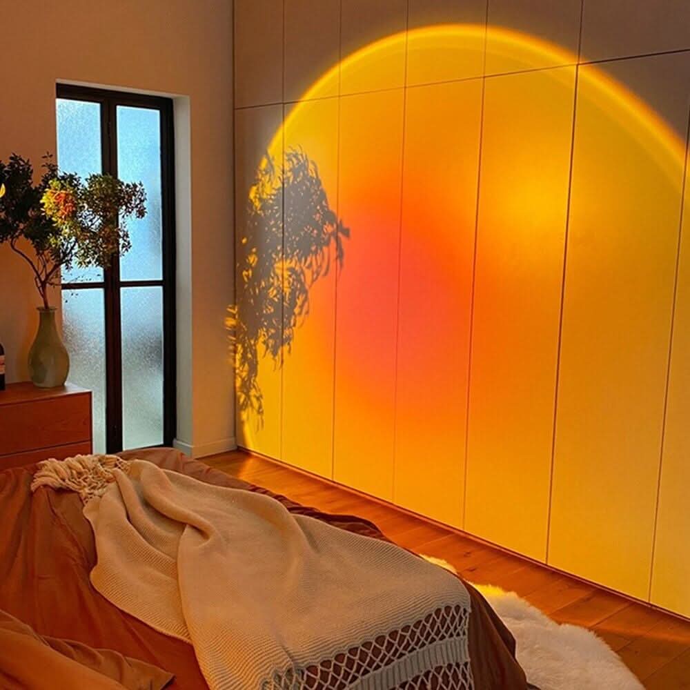 Sunset Glow Projection Lamp – 16 Color Variations, 180° Rotating Head