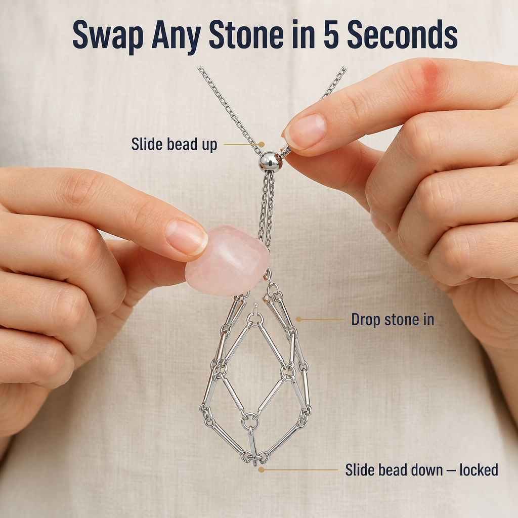 VeraMyst™ Crystal Cage Necklace — Instantly Wear Every Stone That Powers Your Soul