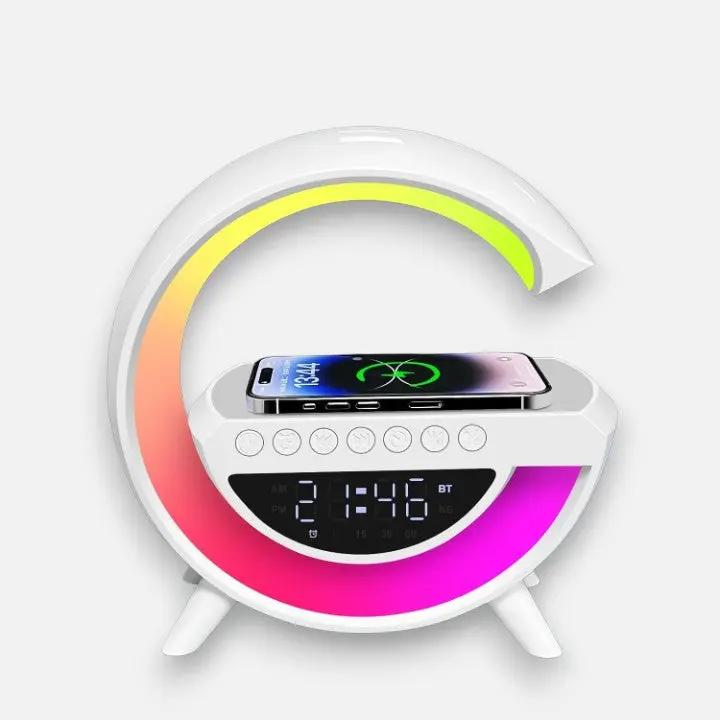 LED Clock Lamp with Alarm, Bluetooth Speaker & Wireless Charging Function