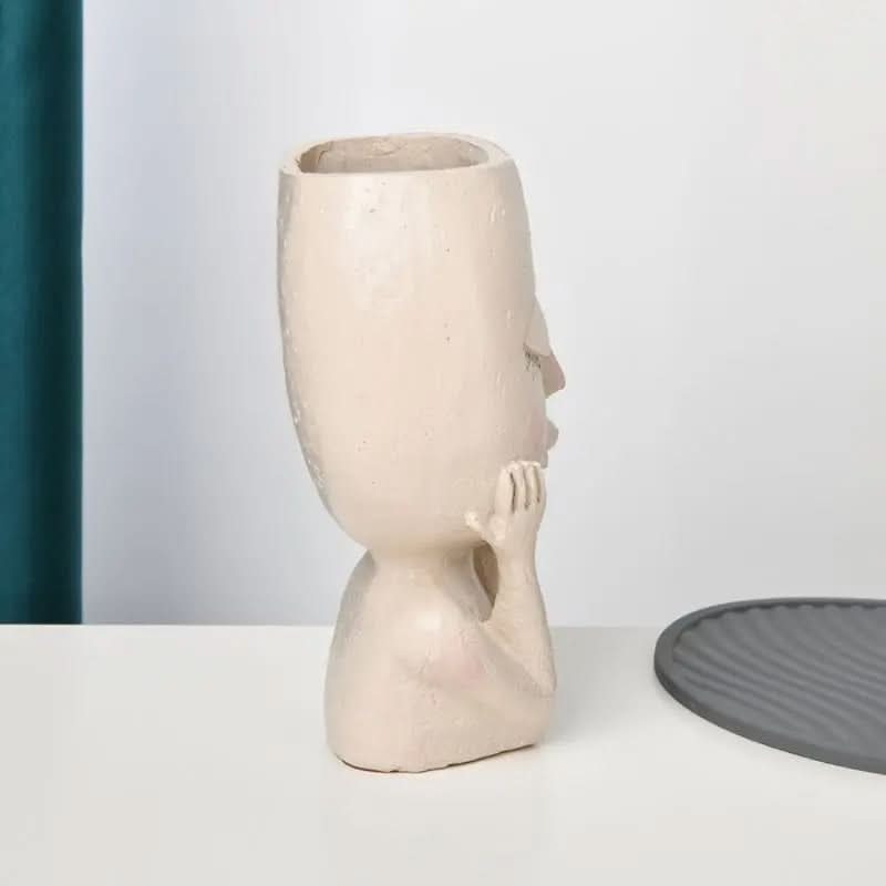 Artistic Floral Face Planter for Home Decor