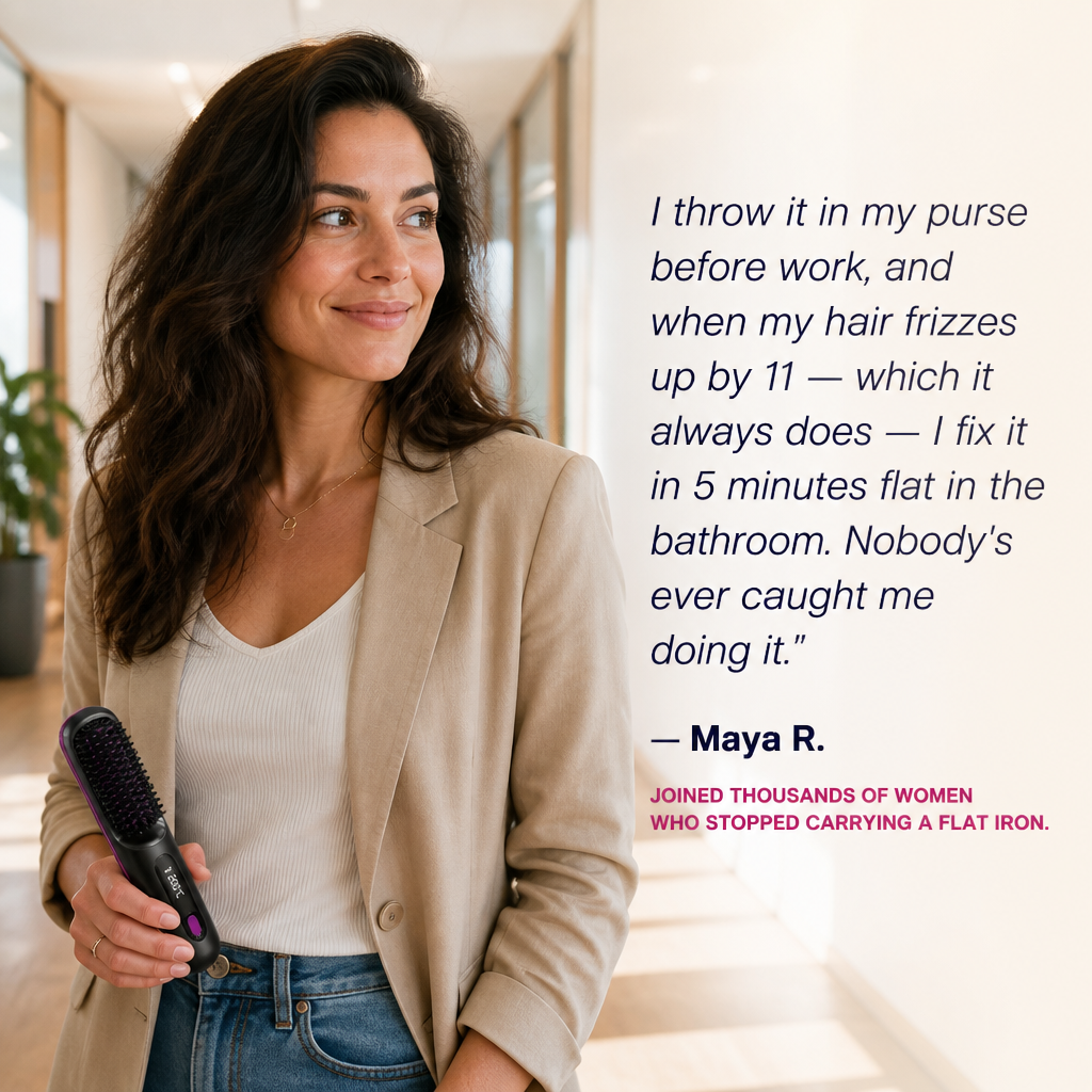 CordMaster™ — Tame Mid-Day Frizz Anywhere, No Cord or Outlet Needed