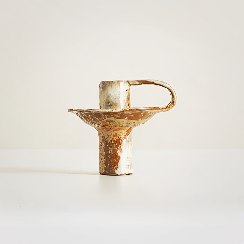 Vintage Elegance – Artisan Ceramic Candle Holder