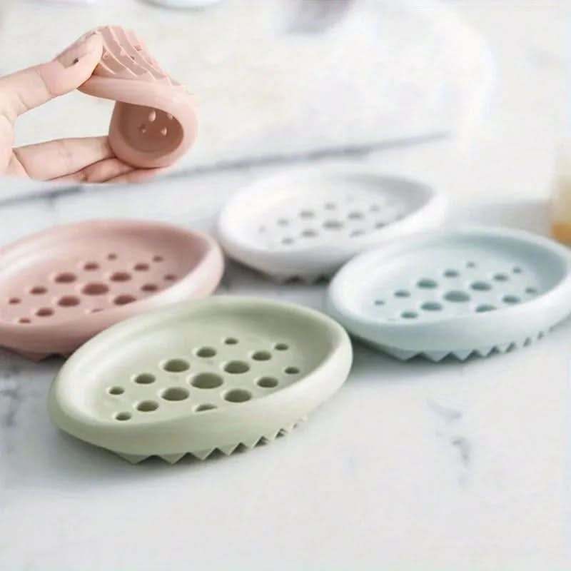 Silicone Soap Holder and Dish for Easy Draining