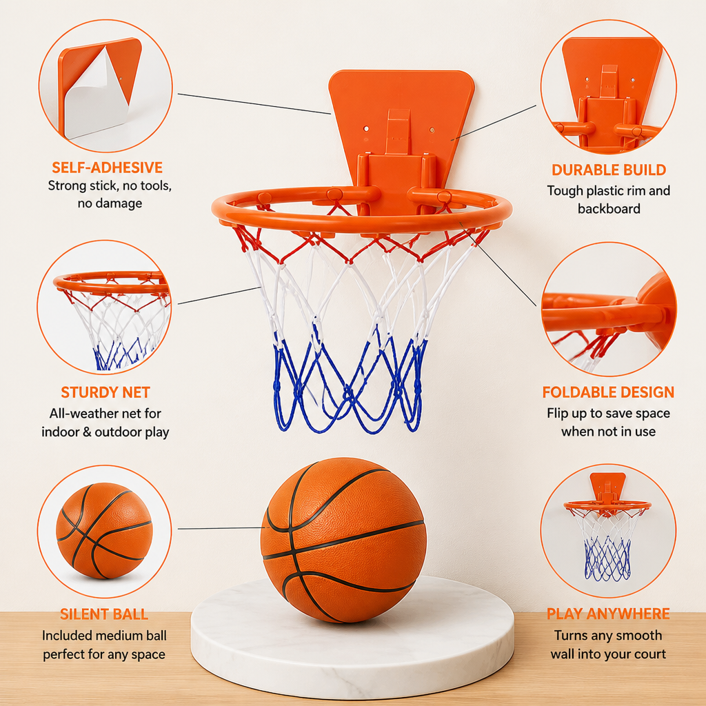 VersaHoop™ — Turn Any Wall into Your Personal Basketball Playground Instantly
