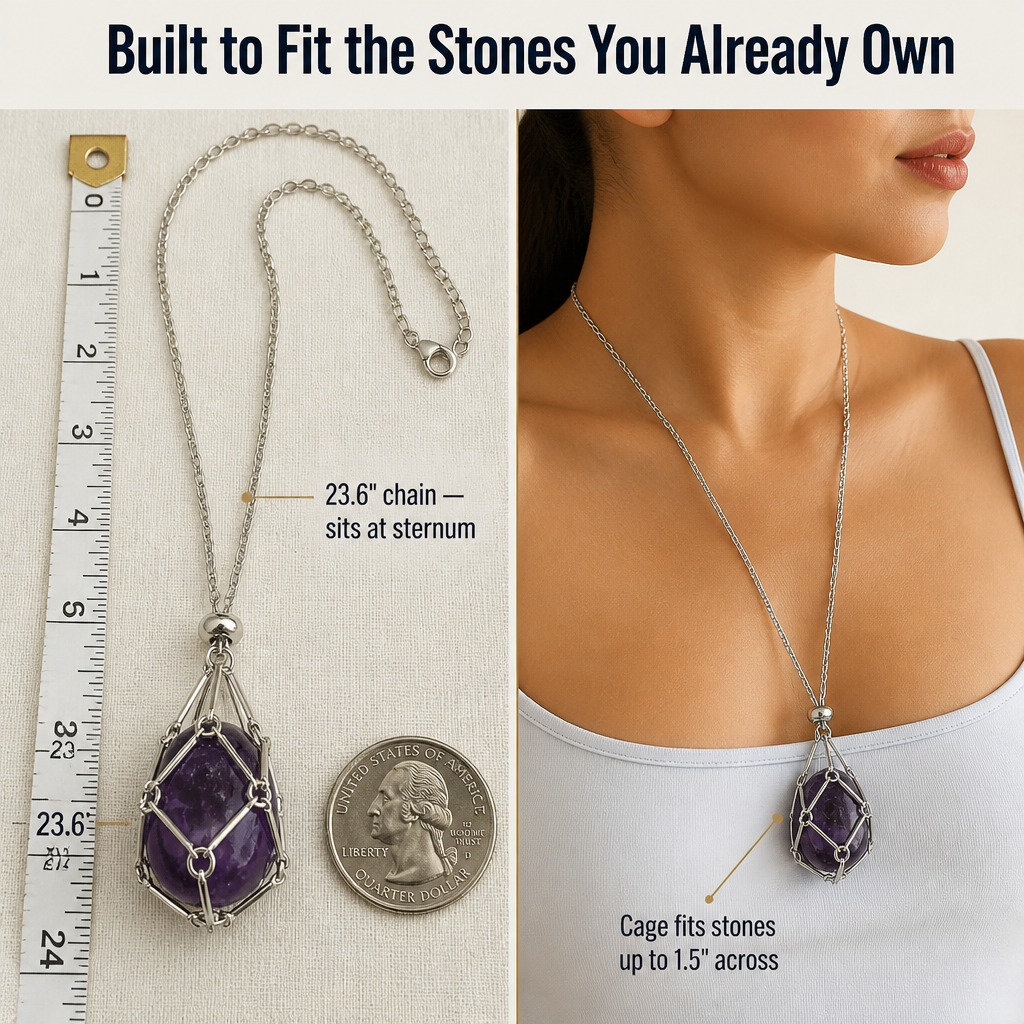 VeraMyst™ Crystal Cage Necklace — Instantly Wear Every Stone That Powers Your Soul