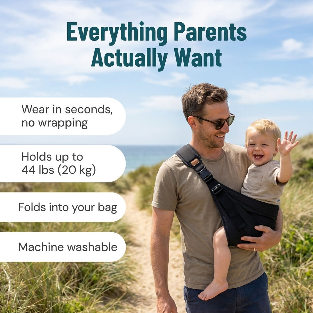 GlideNest™ — Carry Your Toddler Hands-Free Without the Back Pain or Bulk
