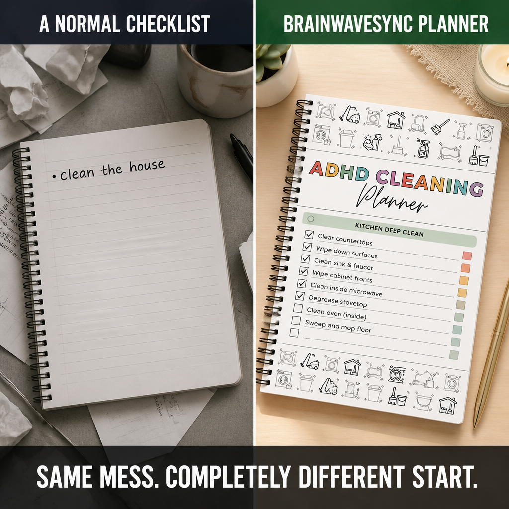 BrainWaveSync™ — Beat Task Paralysis and Clean in Small, Doable Wins
