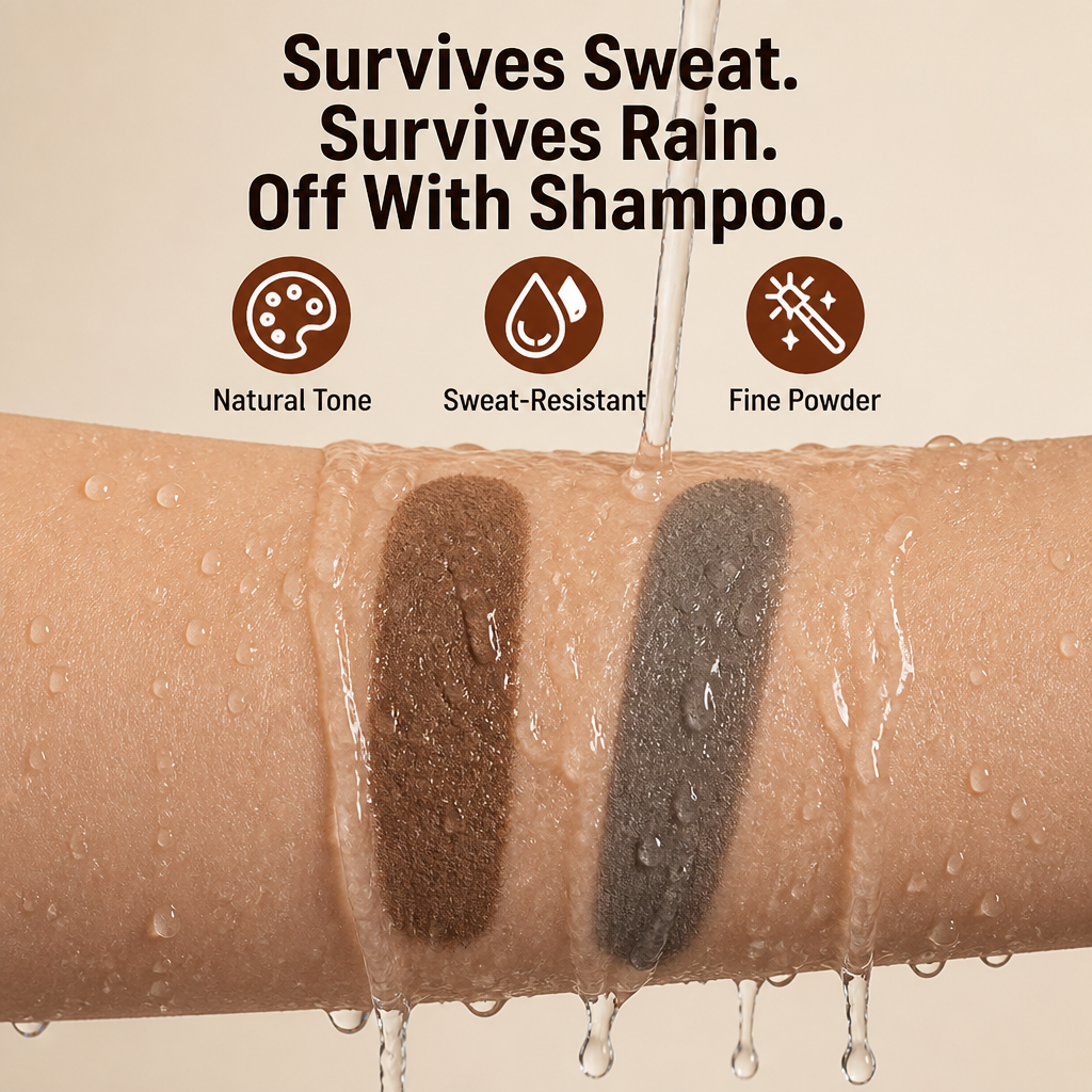 CrownVeil™ — Conceal Broad Areas in Two Taps with Sweat-Resistant Tap-On Powder