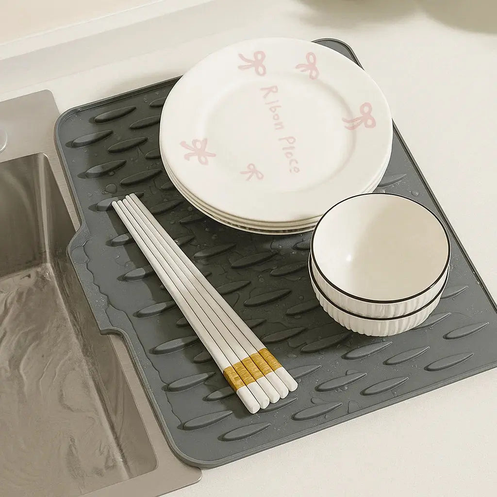 Sleek Silicone Drying Mat for Your Kitchen Sink