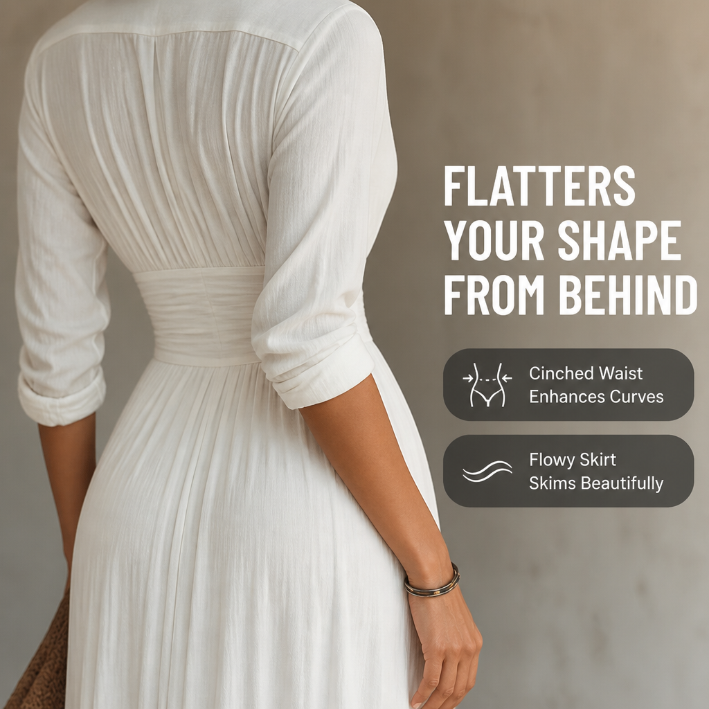 LuminaDream™ – Relaxed Belted Button-Front Linen Maxi Dress