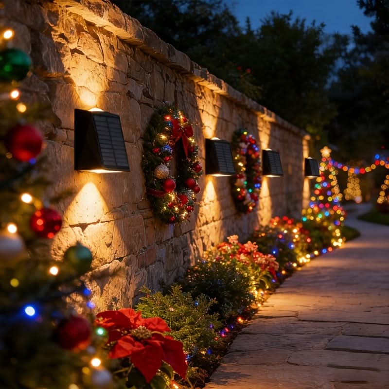 4-Pack Solar Wall Lights for Up and Down Illumination