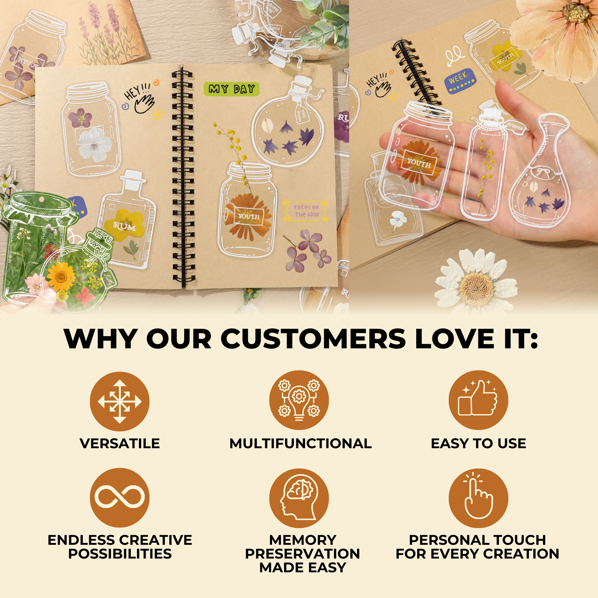 NatureNest™ Clear Stickers — Transform Your Keepsakes into Living Memories