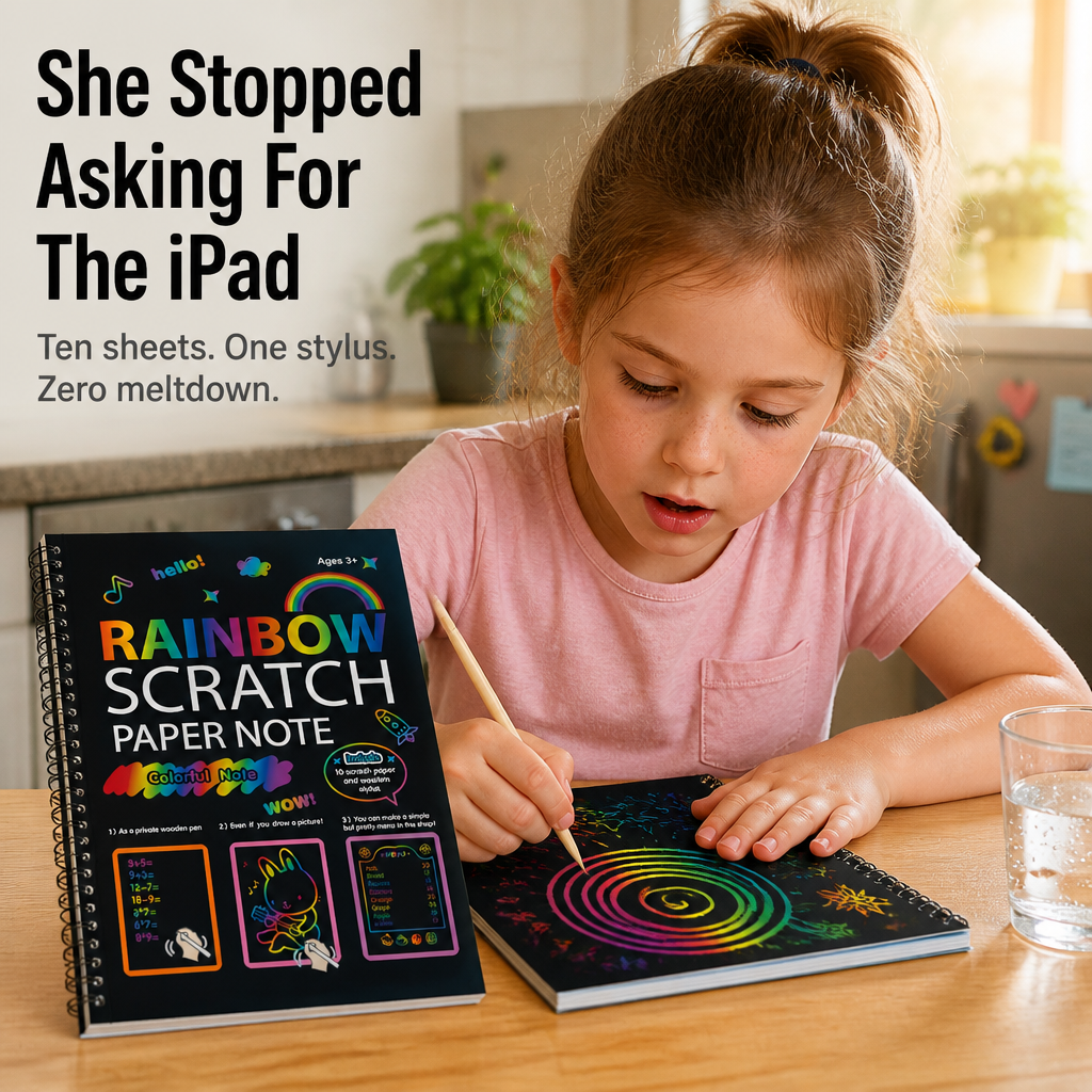 VividDreams™ Scratch Art Notebook — Swap Screen Time for Calm, Clean Rainbow Moments