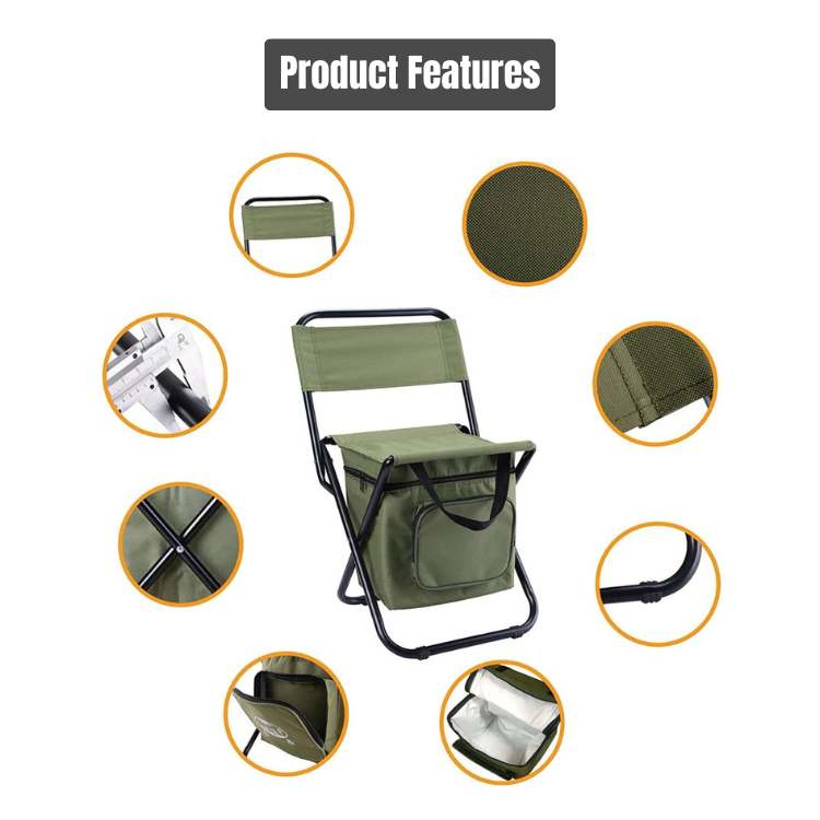 Portable Outdoor Lounge Chair with Insulated Cooler