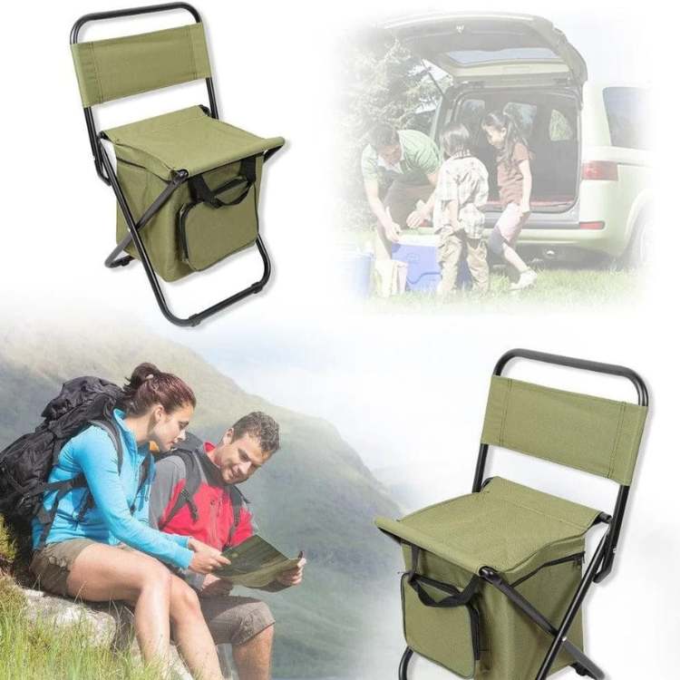 Portable Outdoor Lounge Chair with Insulated Cooler