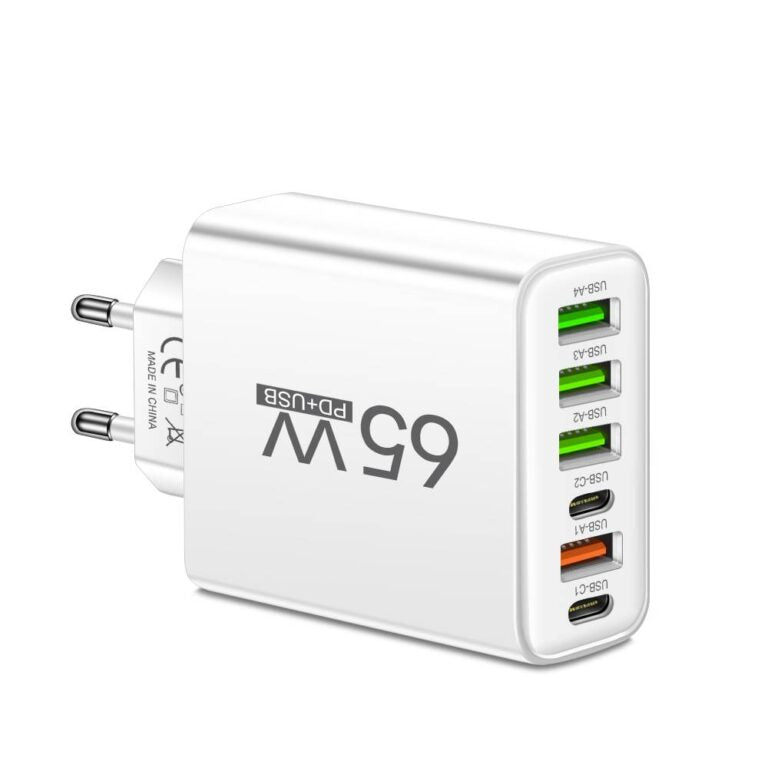 65W Multi-Device Rapid Charger – Power Up to 6 Gadgets Anywhere