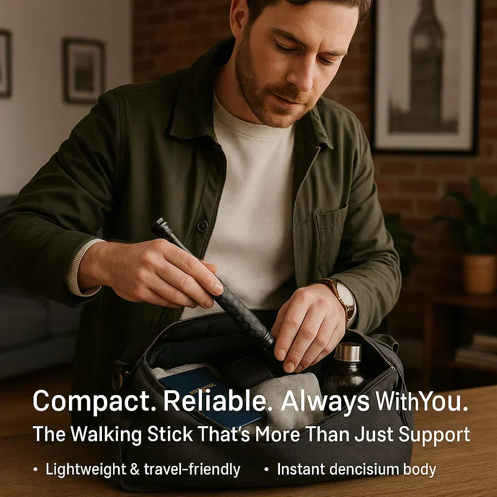 Compact Safety Cane with Secure Grip and Quick Deploy Feature