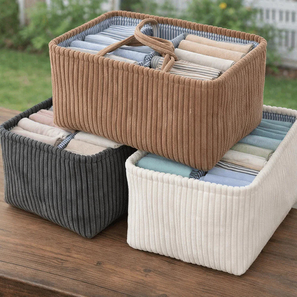Versatile Storage Basket with Dividers | Organizer with Handles