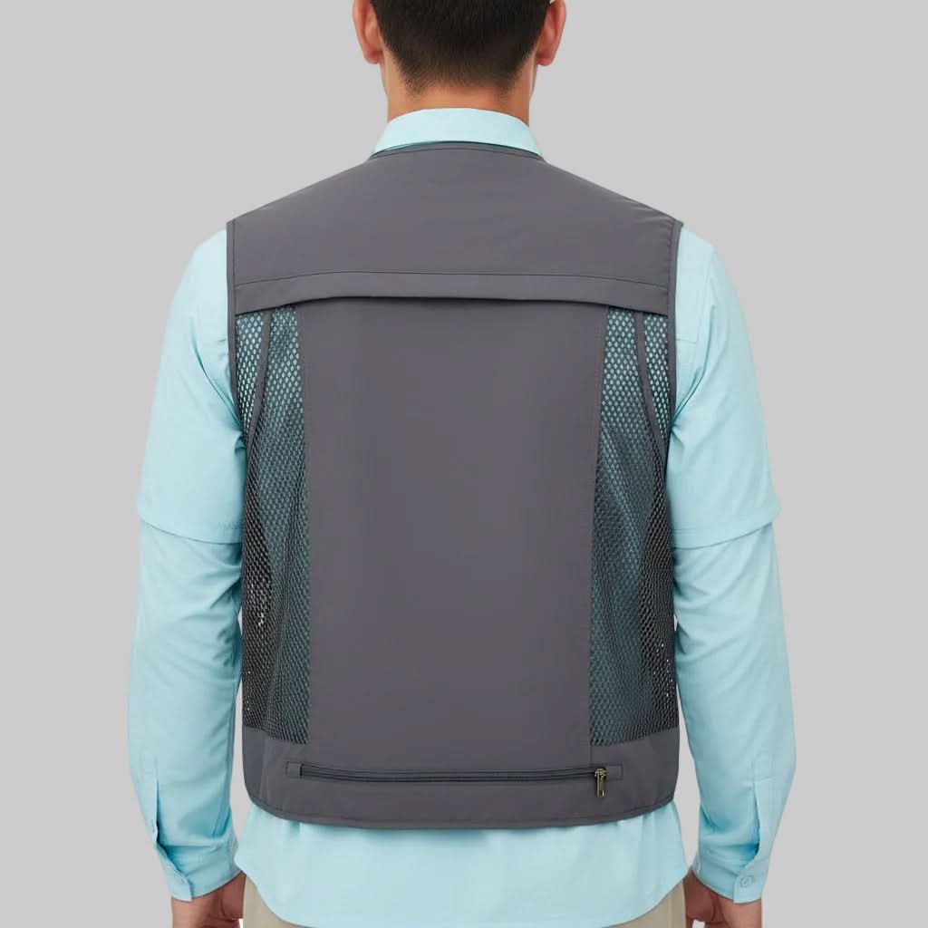Outdoor Casual Vest with Zippered Pockets for Convenience