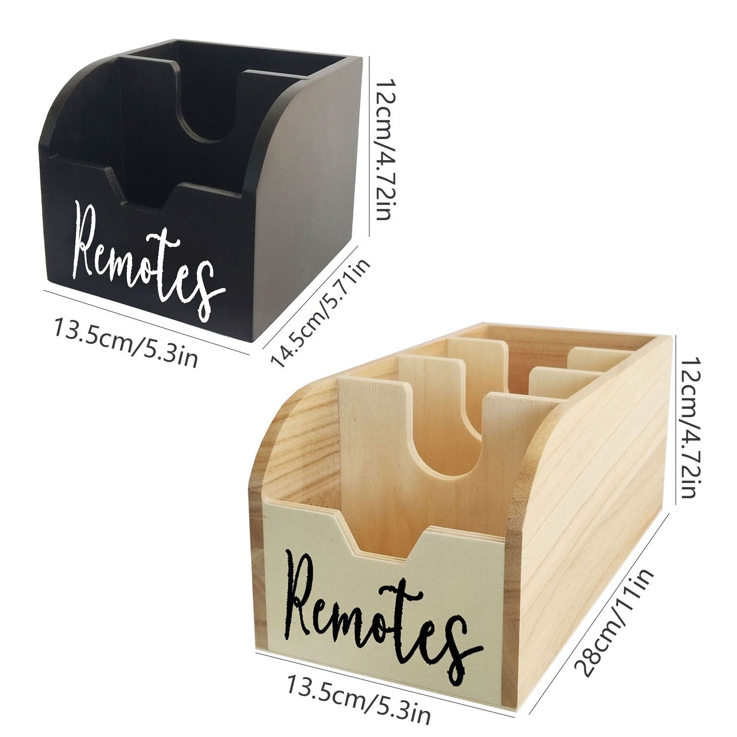 Clutter-Free Living: 4-Section Wooden Remote Control Holder