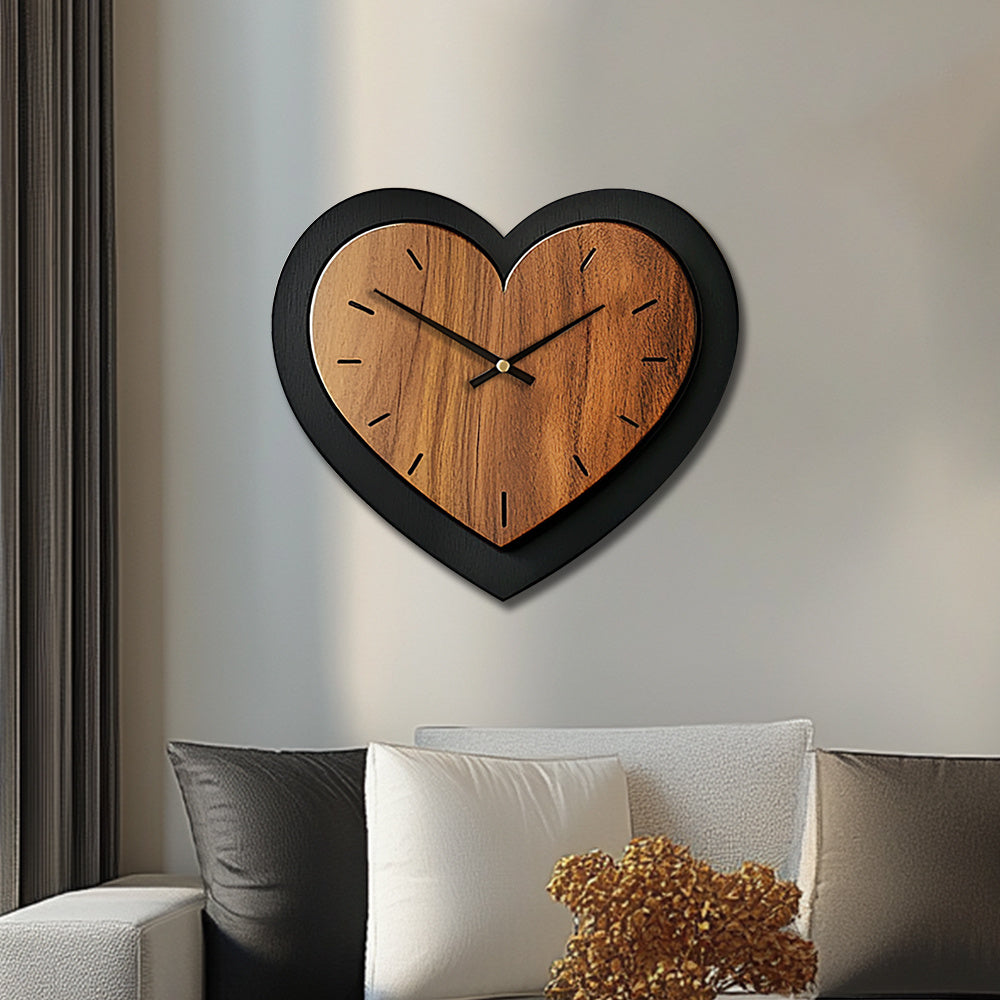 Heartfelt Elegance – Rustic Wooden Wall Clock