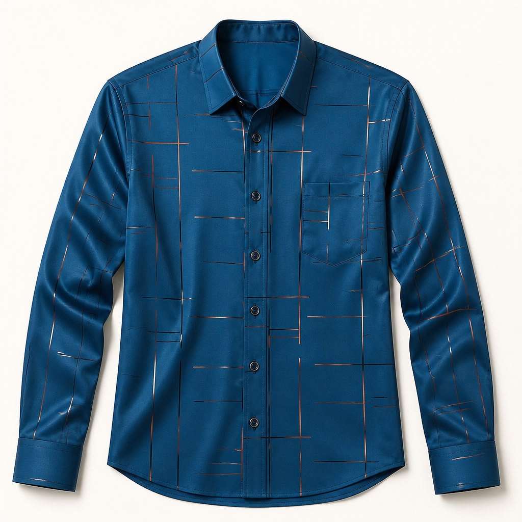 Ultra-LightPower™ – Breathable Stretch, Wrinkle-Free Line-Print Dress Shirt