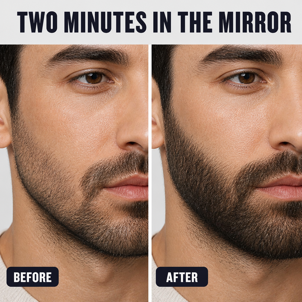 BrowAura™ — Instantly Cover Patchy Beard Areas Using Four Hair-Stroke Tips
