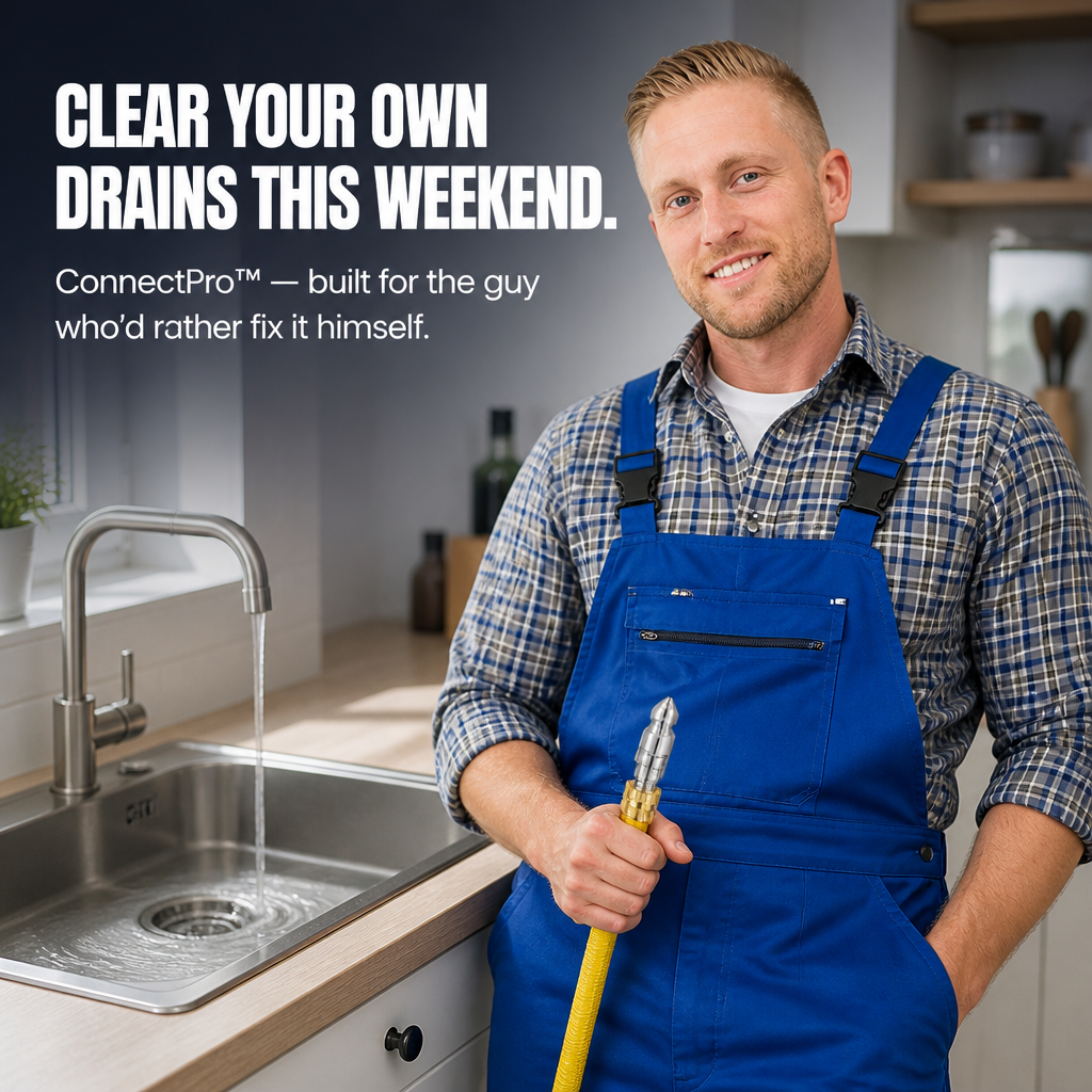 ConnectPro™ — Dissolve Tough Drain Blockages Fast Using Your Pressure Washer