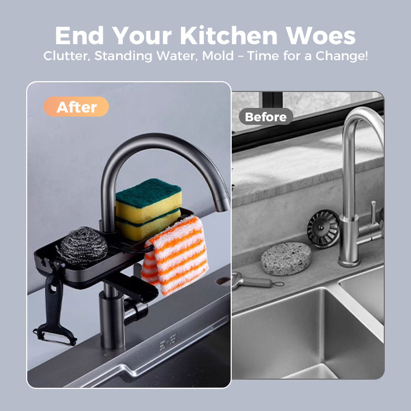Sink Rack | Accelerates Sponge and Brush Drying | Clamp-On Mount | SinkSmart