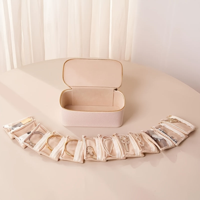 Jewelry Organizer Case | Velvet Pouch Detachable | Window Display | TravelGlam