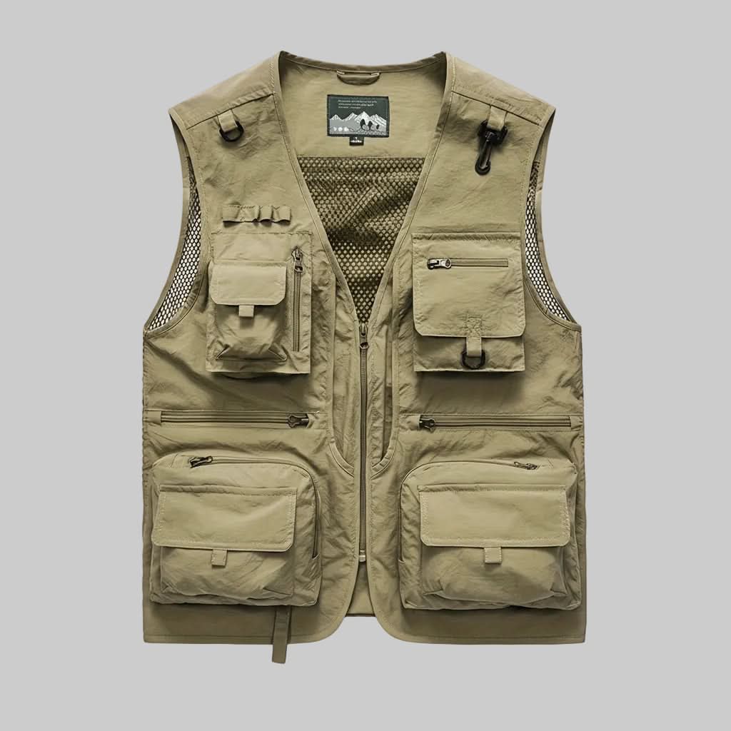 Outdoor Casual Vest with Zippered Pockets for Convenience