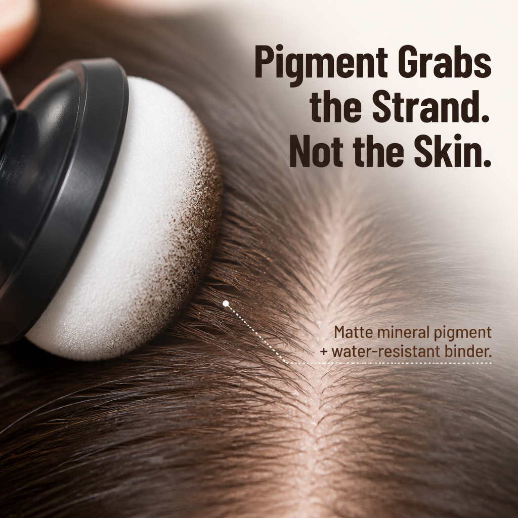 CrownVeil™ — Conceal Broad Areas in Two Taps with Sweat-Resistant Tap-On Powder