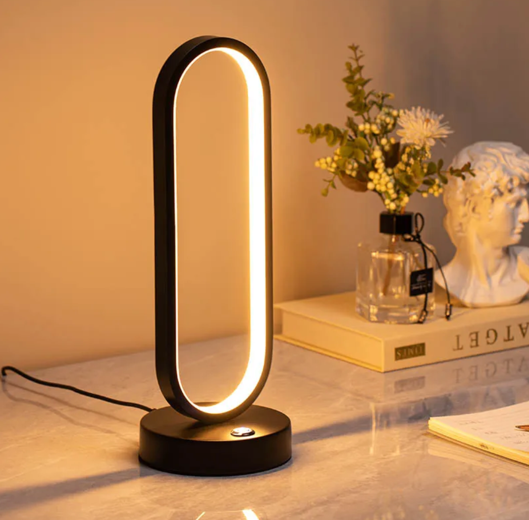 OvalGlow | Modern Touch-Control LED Desk Lamp with 3 Color Modes and Dimmable Light