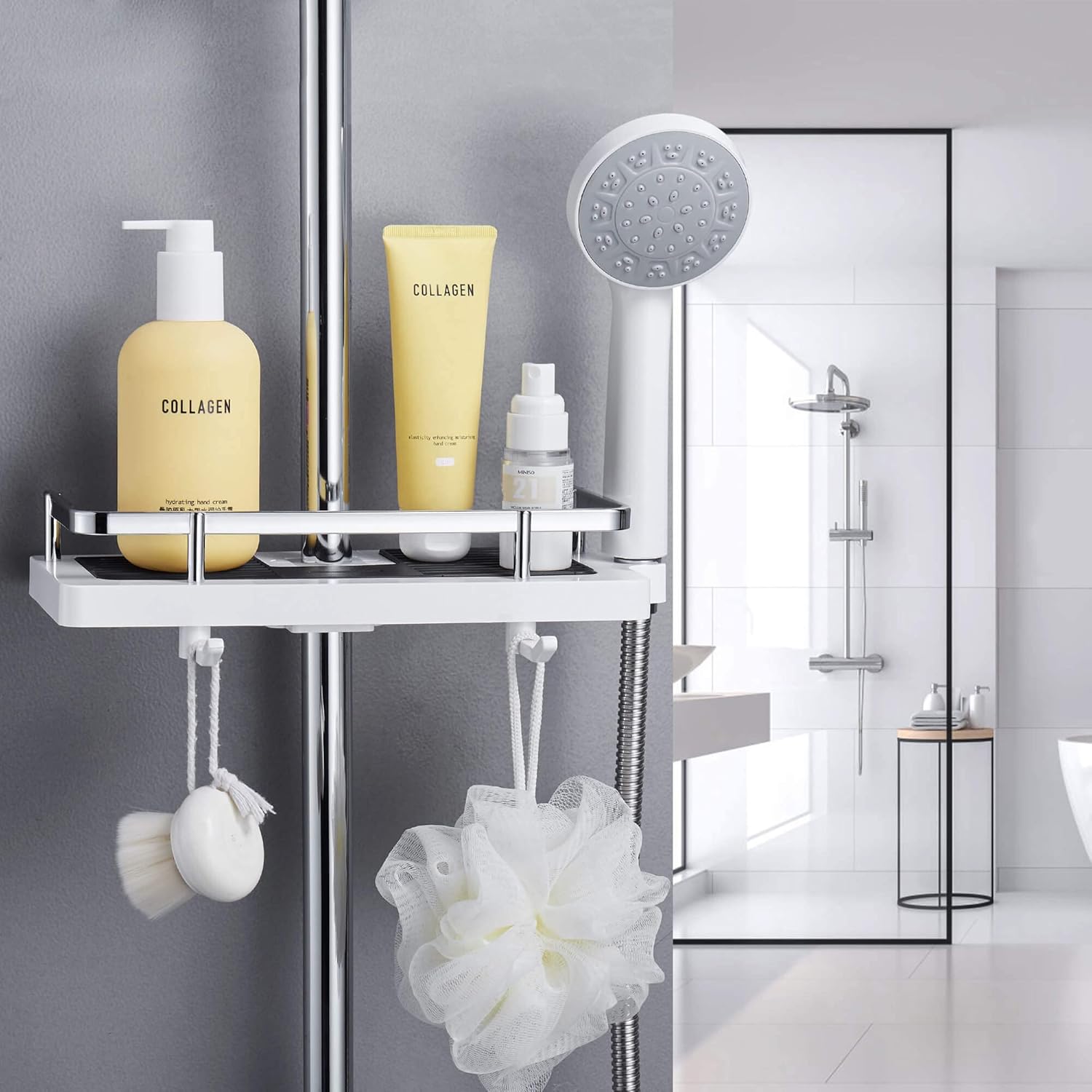 Adjustable | Drill-Free | Rustproof Stainless Steel | ShowerFlex