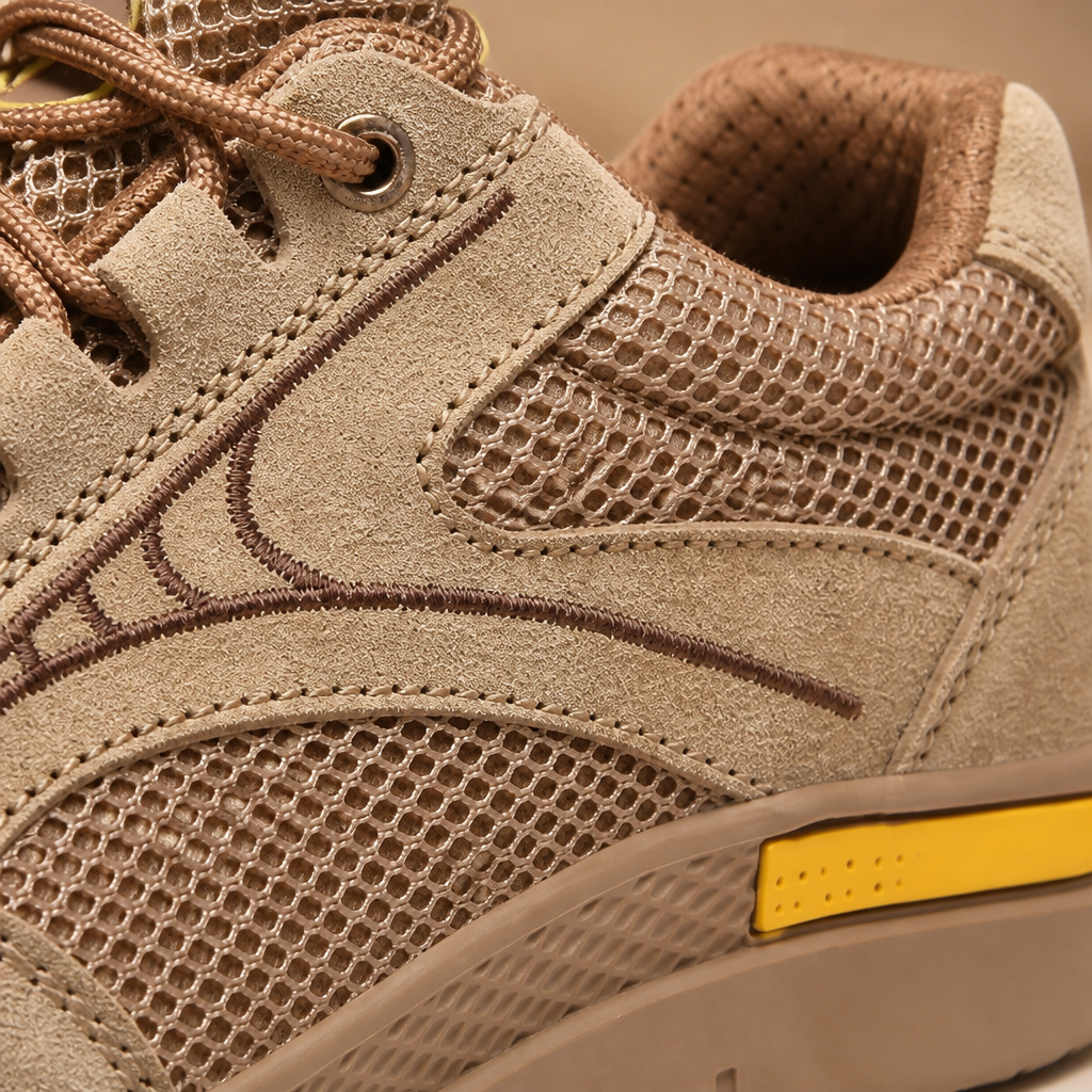 FortressStride™ – Ventilated Steel-Toe Work Shoes Featuring Kevlar Puncture-Resistant Midsole