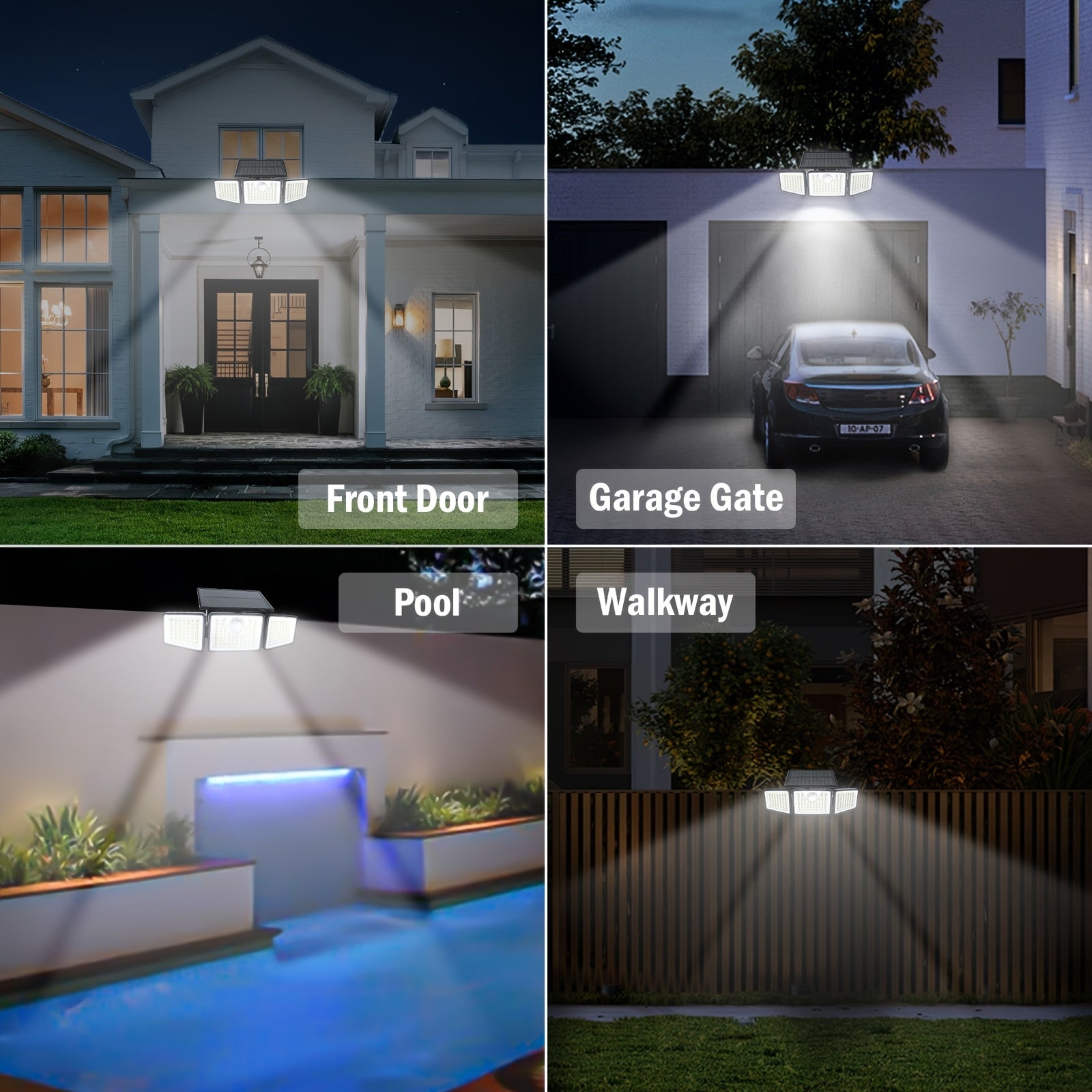 LUMINA 2500 Lumen Solar Outdoor Security Lights with Motion Detection
