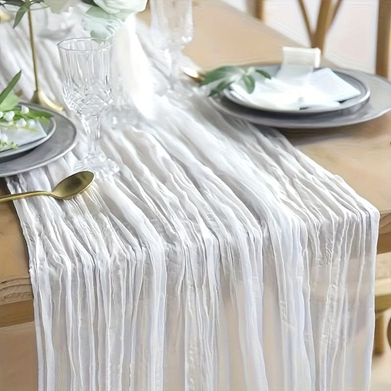 Crinkled Cheese Tablecloth for Stylish Boho and Holiday Decor