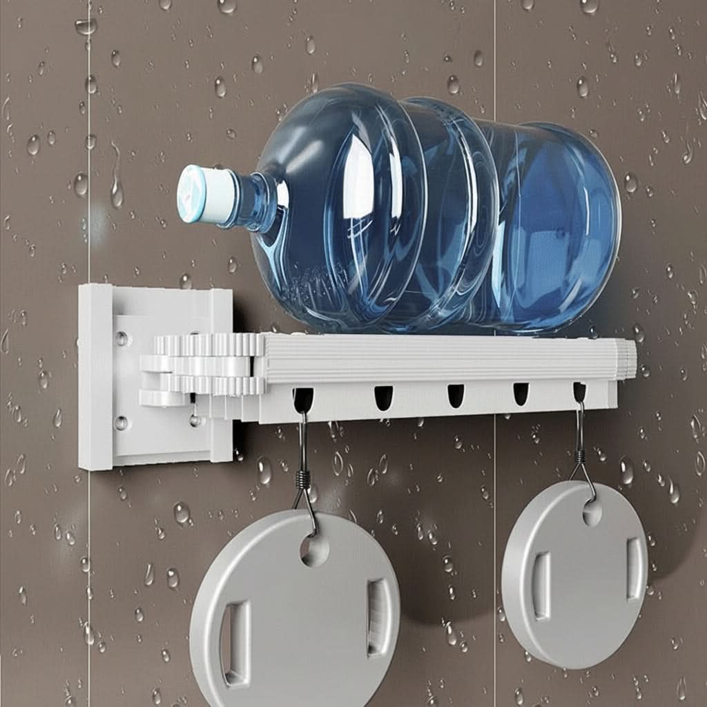 Foldable Shower Curtain Rod and Partition Set