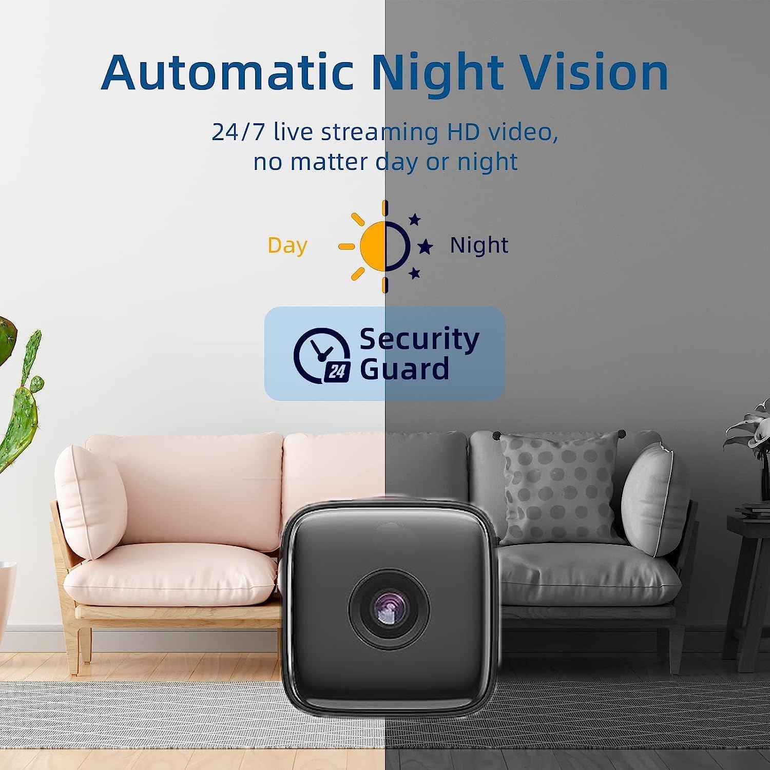 Indoor Surveillance Camera | Night Vision & Motion Detection | Wi-Fi Enabled | SecureView