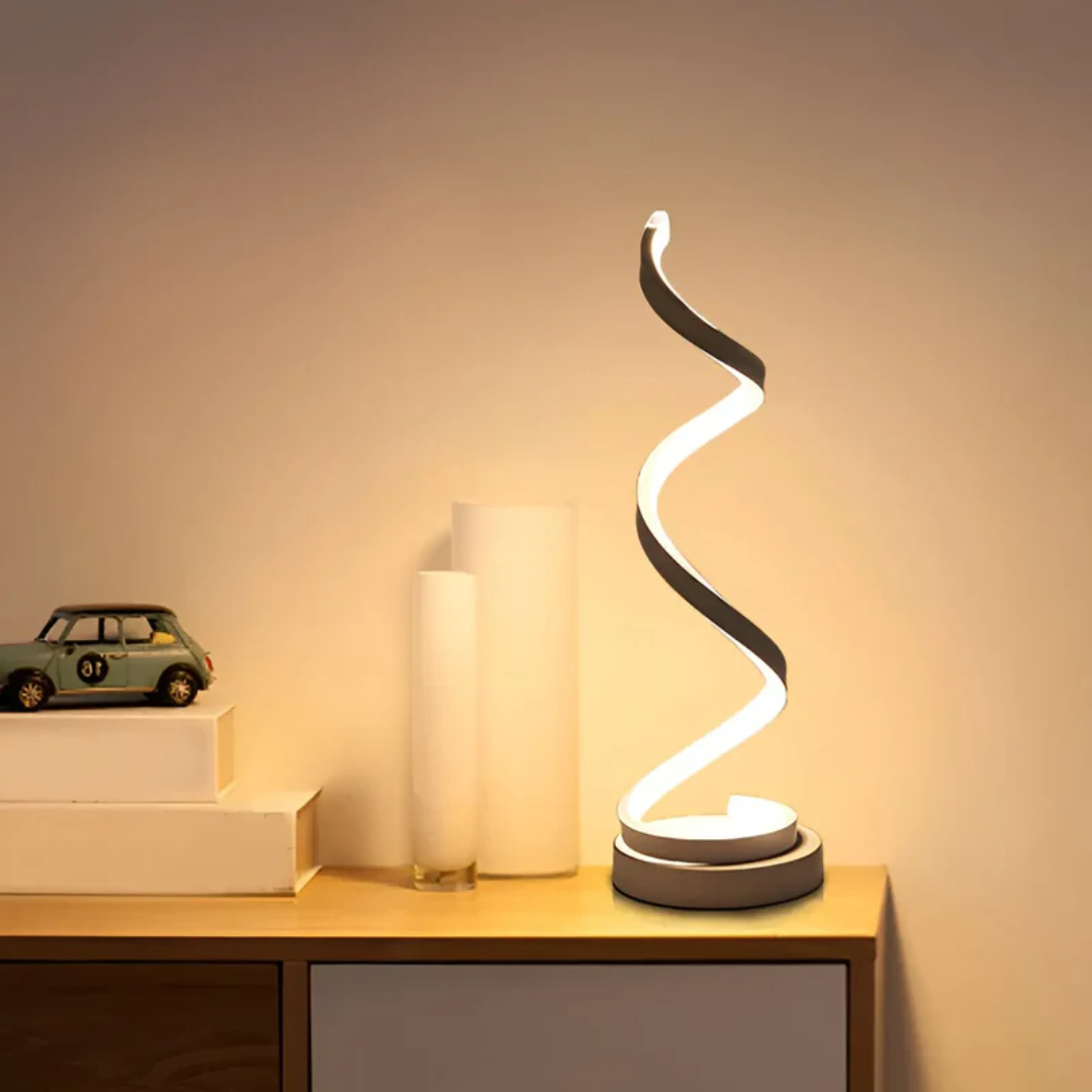 Spiral LED Desk Light with Dimmer Adjustment – Modern Design 19W