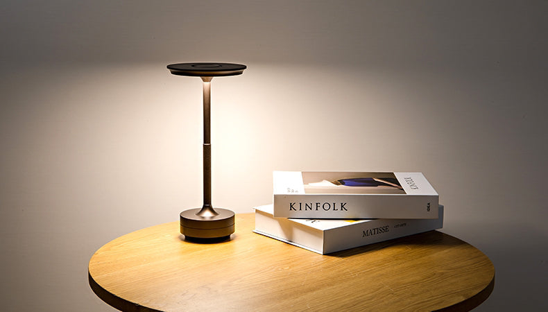 Wireless LED Desk Lamp with Touch Dimmer – Aluminum Build, IP44 Rated