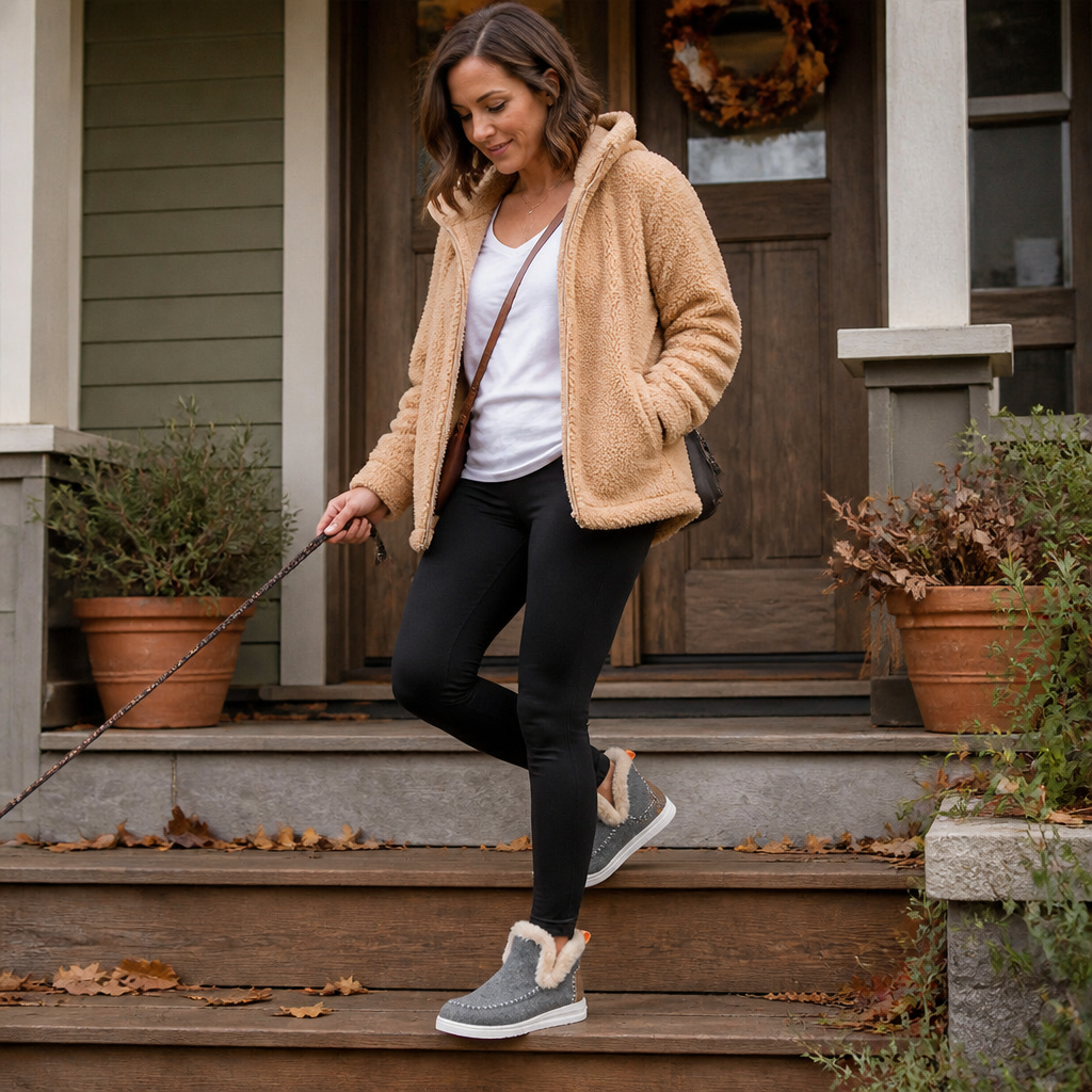 StrideEase™ – Warm Faux Fur-Lined Slip-On Winter Boots