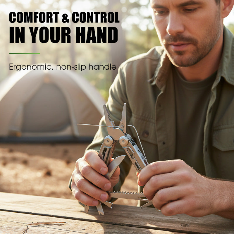 Compact Stainless Steel Multi-Tool with Pliers – 12 Functions