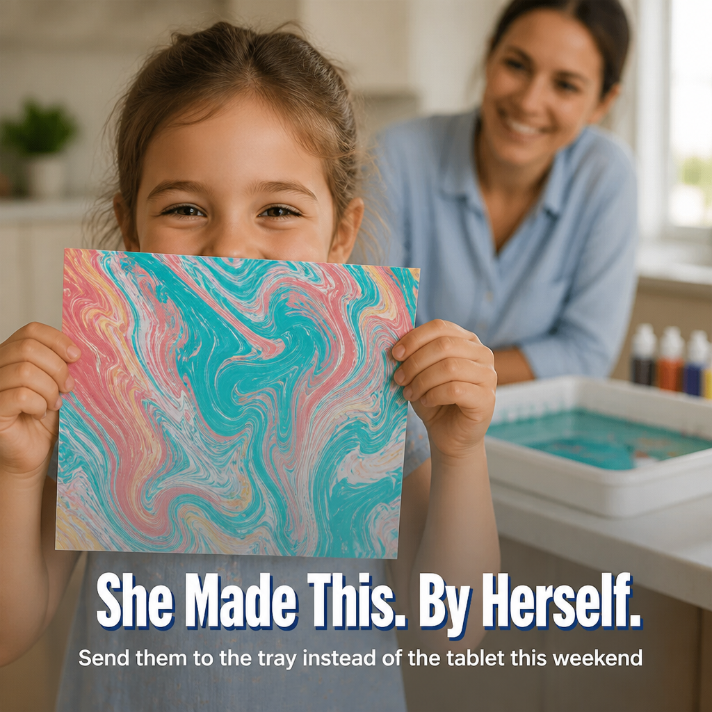 SplashMuse™ Marbling Paint Kit — Swirl, Lift & Display Genuine Marbled Prints Kids Create Themselves