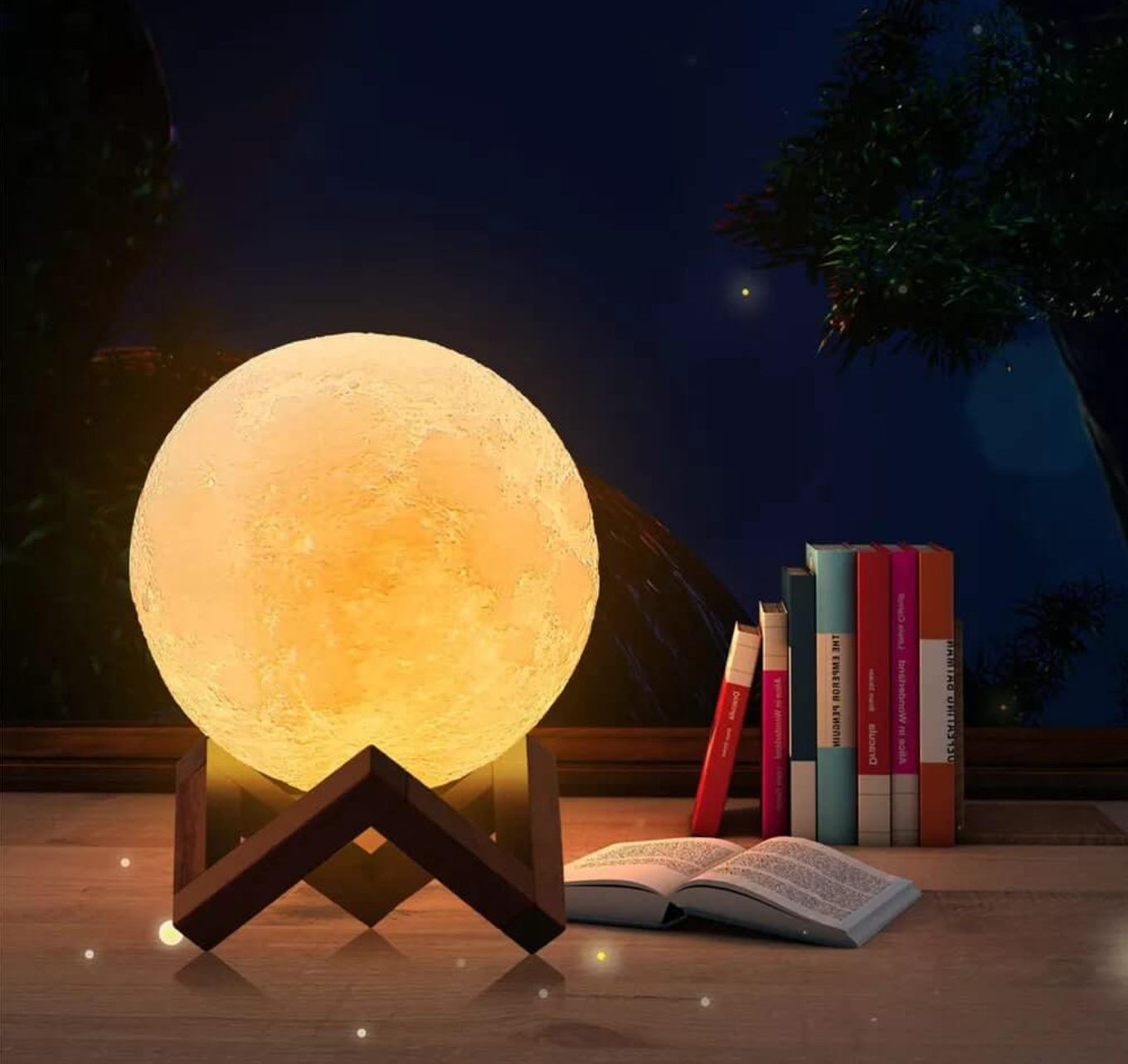 Wireless LED Rechargeable Table Lamp Magical Moon Lamp - Nightstand | Living Room Lamp