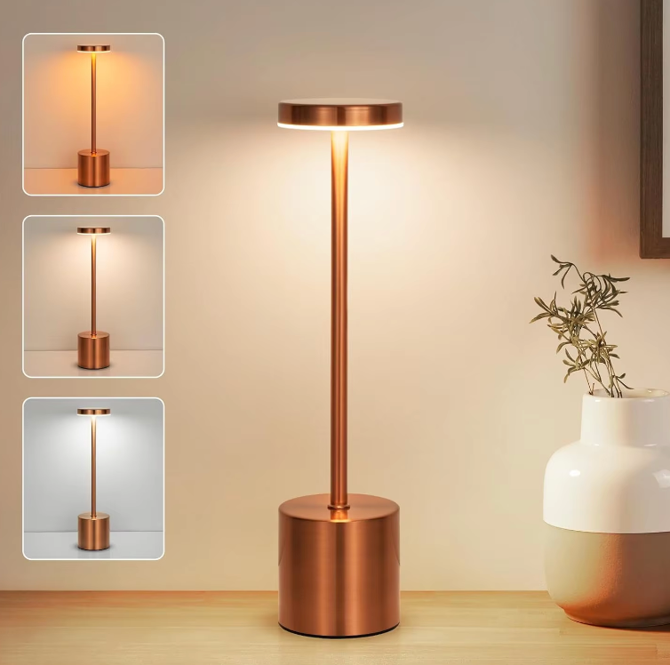 LumiShine - LED Desk Lamp USB Rechargeable Wireless with 3 Color Modes