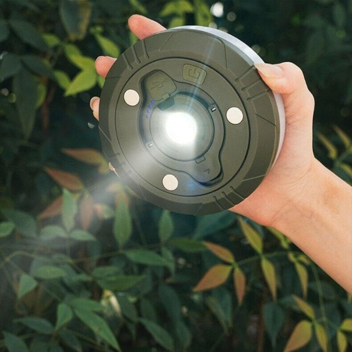 Camping lantern with 10m RGB string lights – mood & security for every trip