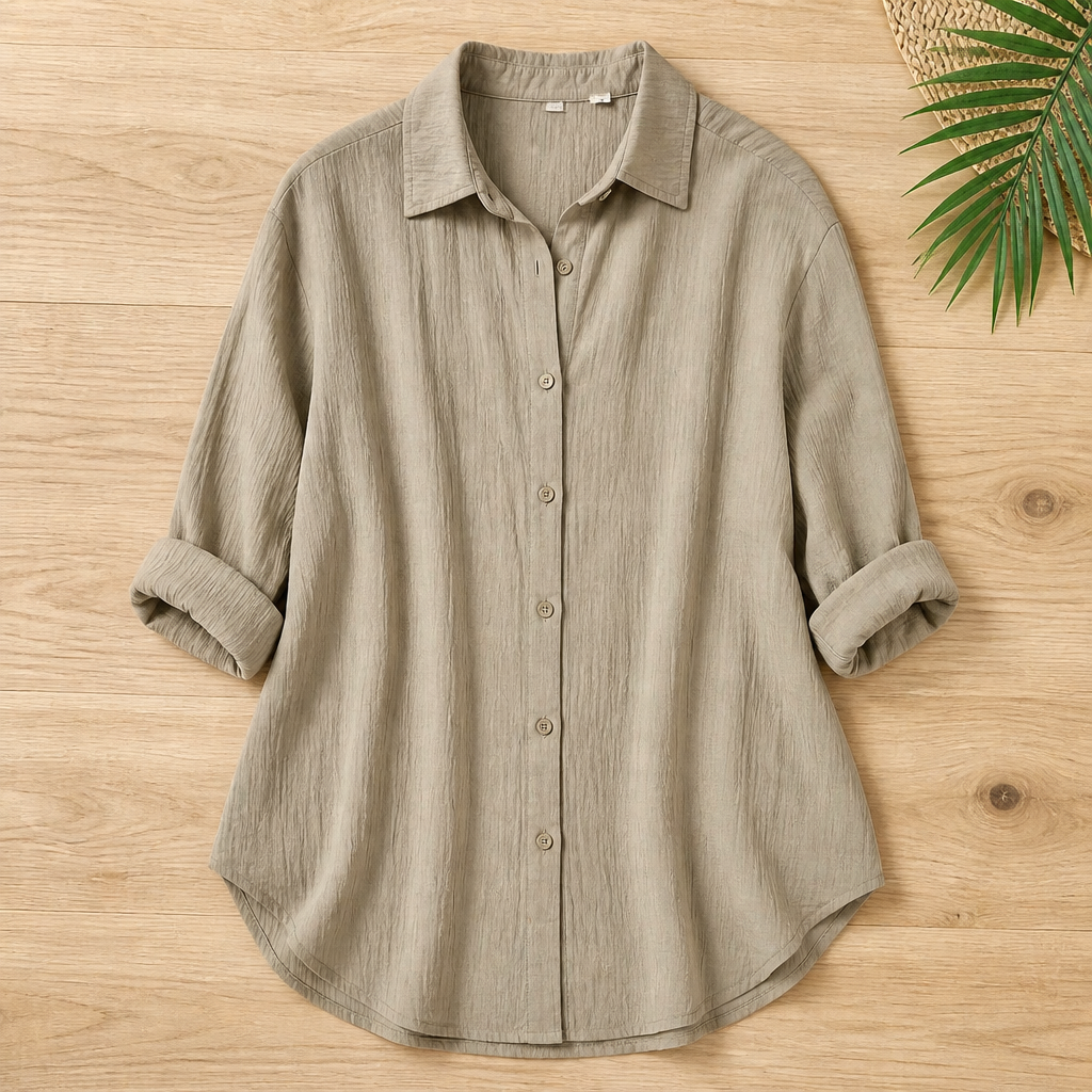 AvioraLuxe™ Pleated Lapel Shirt — Feel Stunningly Confident and Fresh All Day Long