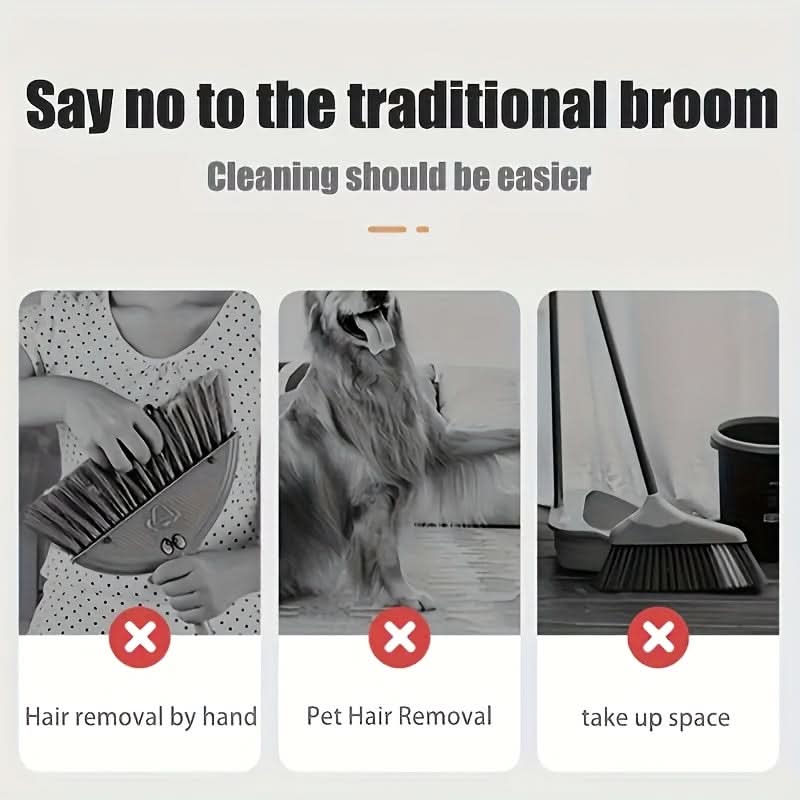 Compact Cleaning Set with Broom and Dustpan